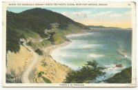 Hwy 101 Humbug Mountain - North Side - colorized - c1935
