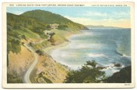 Hwy 101 Oregon Coast Highway - North Side - colorized - c1935