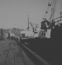 maritime dock loading lumber c1960