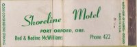Matchbook - Shoreline motel Matchbook - Red and Nadine McWilliams