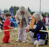 Hwy 101 -  Port Orford Library groundbreaking - Dot Matthews - Tobe Porter - 2007-0729