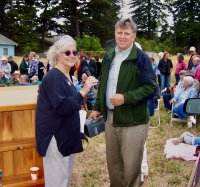 Hwy 101 - People - Tobe Porter with Mayor Jim Auborn - Port Orford Library groundbreaking - 2007-0729