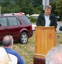 Hwy 101 - Port Orford Library groundbreaking -  Mayor Jim Auborn -  2007-0729
