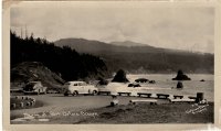 Hwy 101 - Scene of Port Orford Oregon - Dot Dotson - c1940