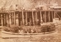 crab boat at dock ca. 1950