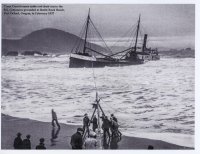 Coast Guard rescue cable and chair out to SS Cottoneva - Battle Rock Beach - Feb 1937 - Nix