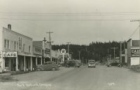 View - Port Orford - SE end - Hotel Western Cafe - Texaco - c1940