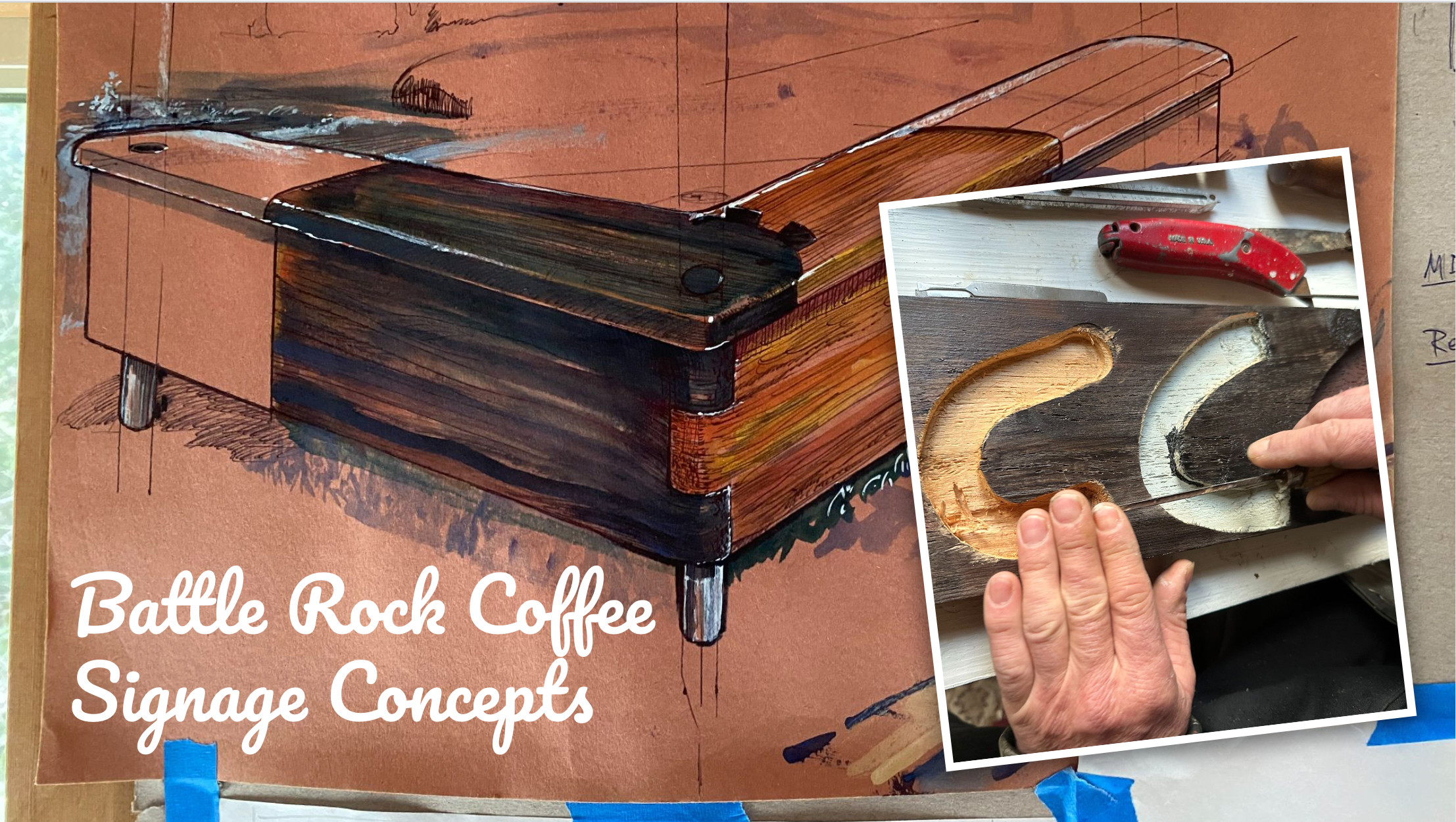 Battle Rock Coffee Signage Concepts